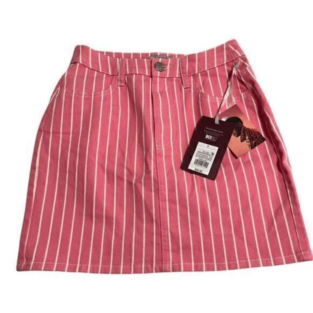 Women's Pinstripe High-Rise Mini Jean Skirt size 0